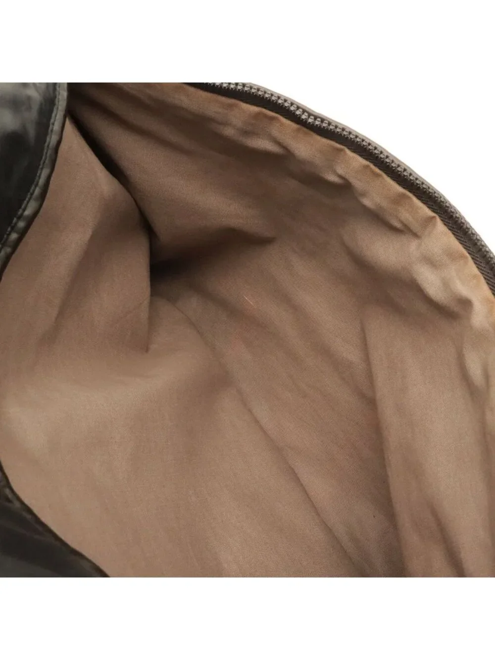 Bottega Veneta Spinnaker Shoulder Bag Nylon Black Dark Brown